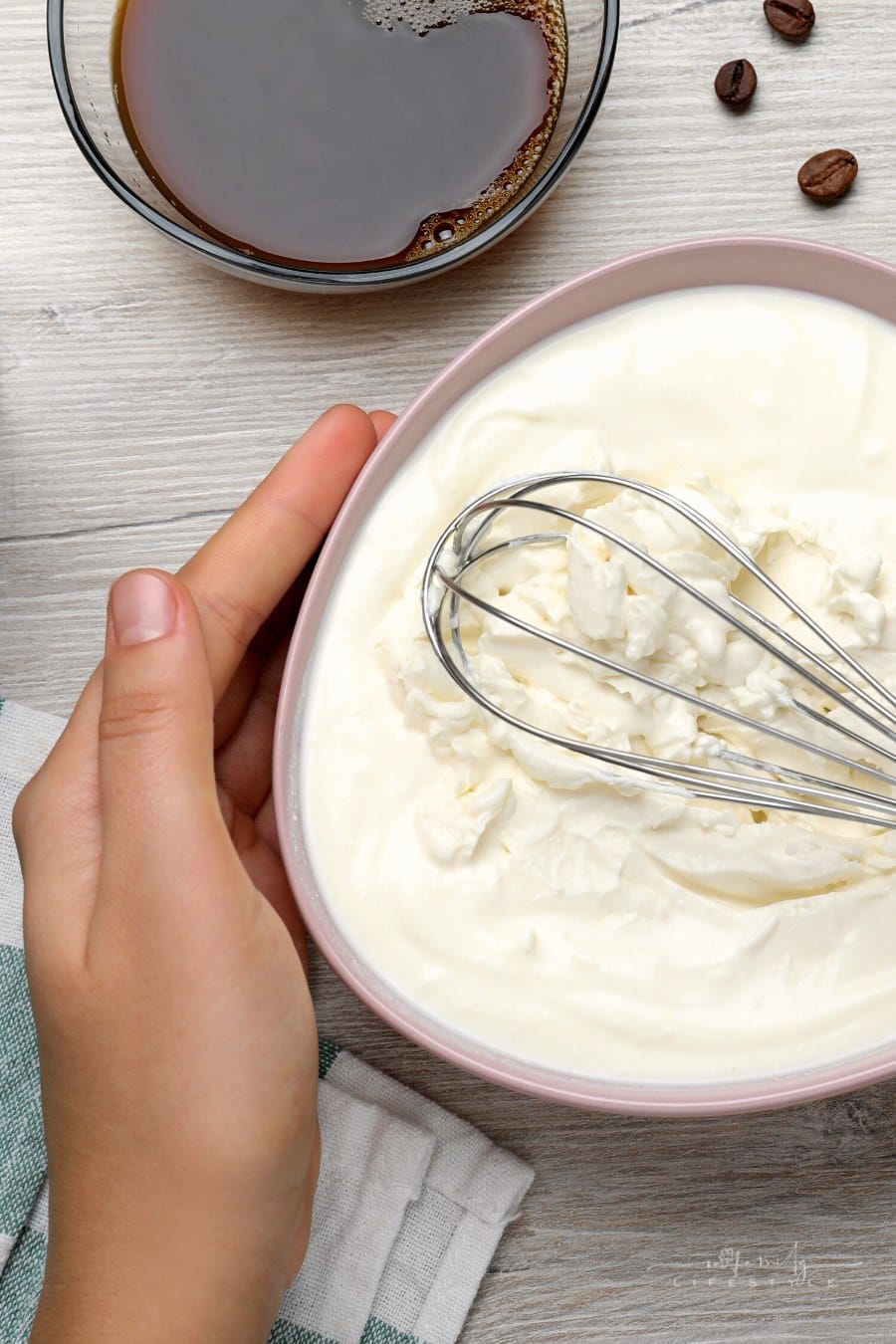 mixing ingredients for homemade Italian Tiramisu Recipe