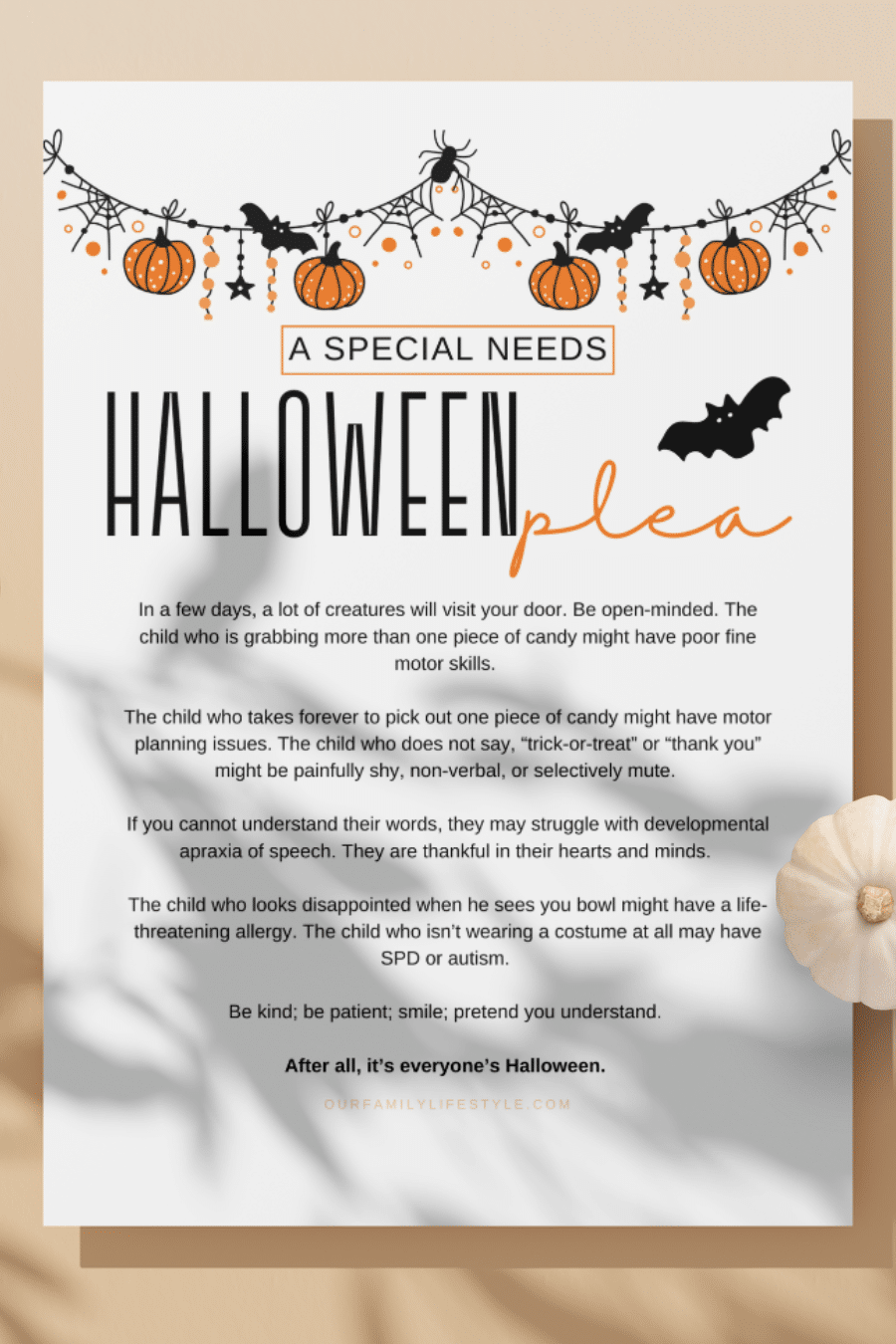 A Special Needs Halloween Plea