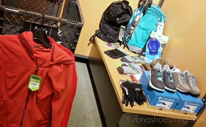 REI and Columbia hiking gear