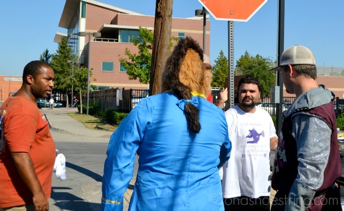 Beast and Knight in Shining armor meet homeless