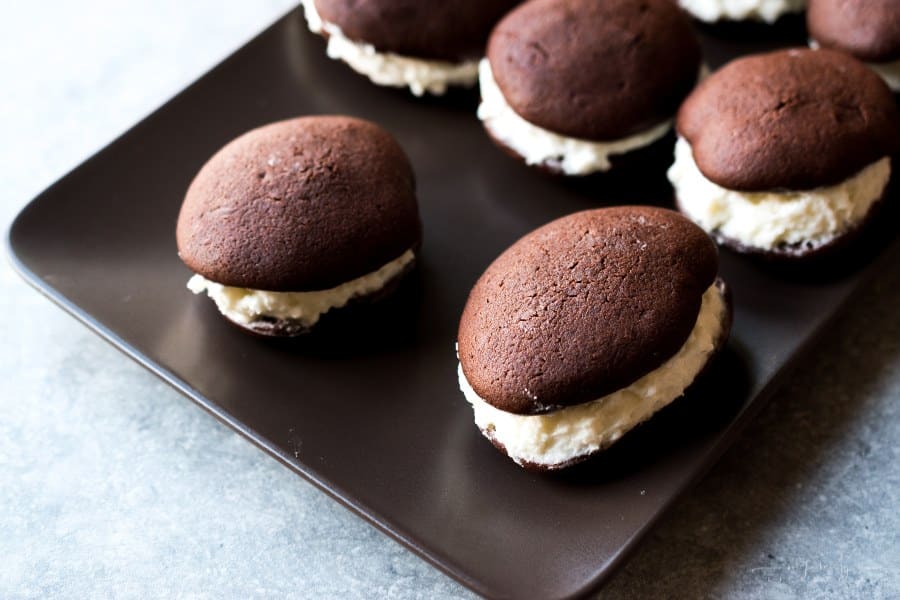 chocolate cake mix cookies with cream filling