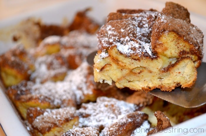 French Toast Casserole with powdered sugar