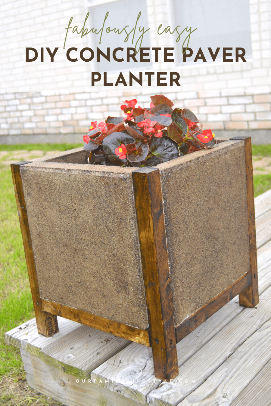 DIY Concrete Paver Planter