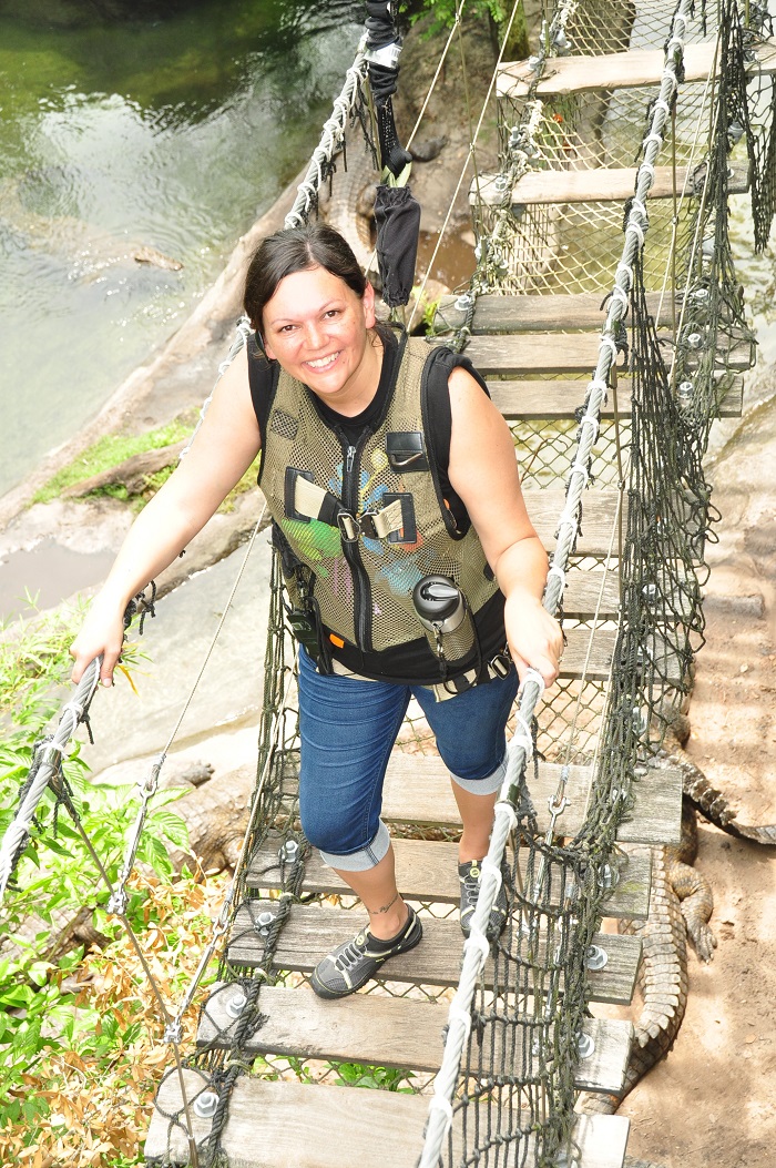 Wild Africa Trek rope bridge over crocodiles