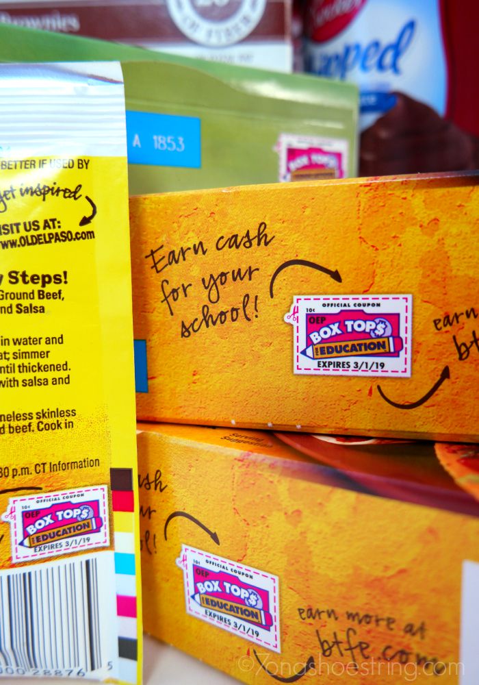 Box Tops for Education clips on boxes