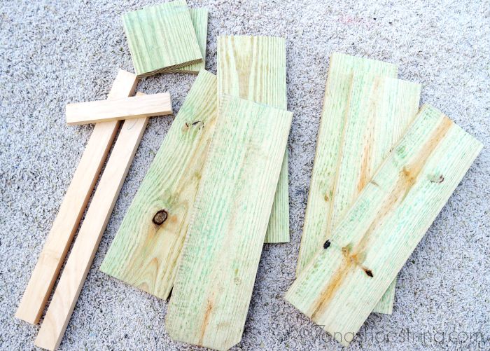 cut wood pieces for Rustic Pumpkin Stand cut wood pieces for Rustic Pumpkin Stand