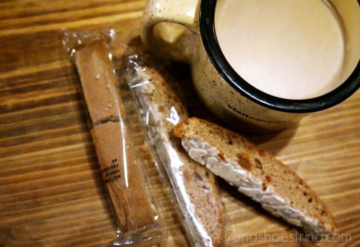 Archer Farms coffee and biscotti