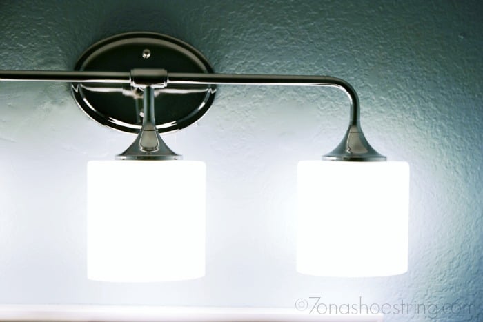 bathroom makeover light fixture