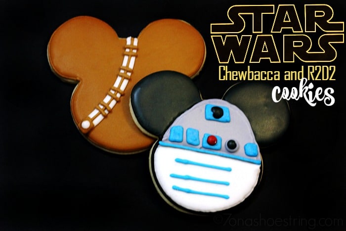 Star Wars Mickey Chewbacca and R2D2 cookies