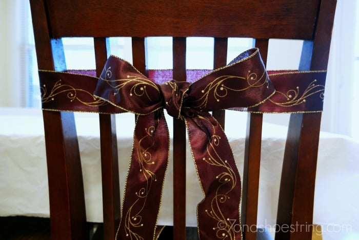 wrap ribbon around a chair