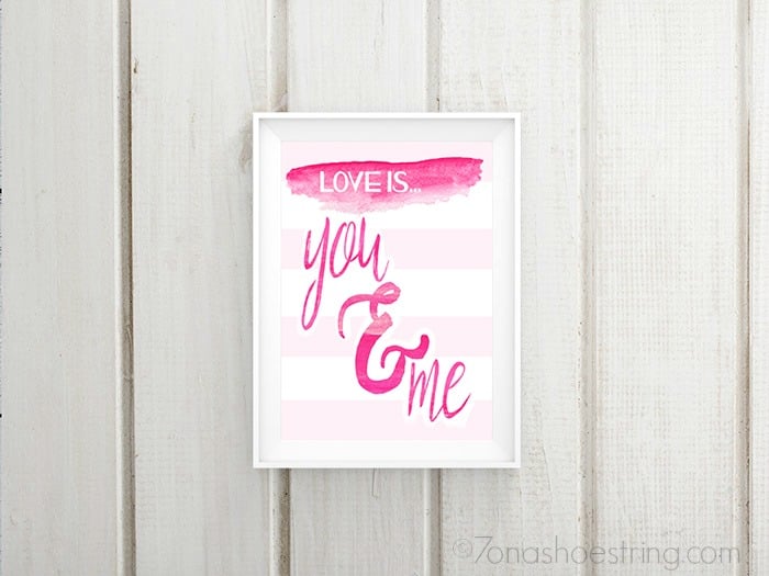 Love is You and Me printable poster