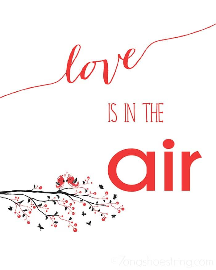 Love is in the Air printable