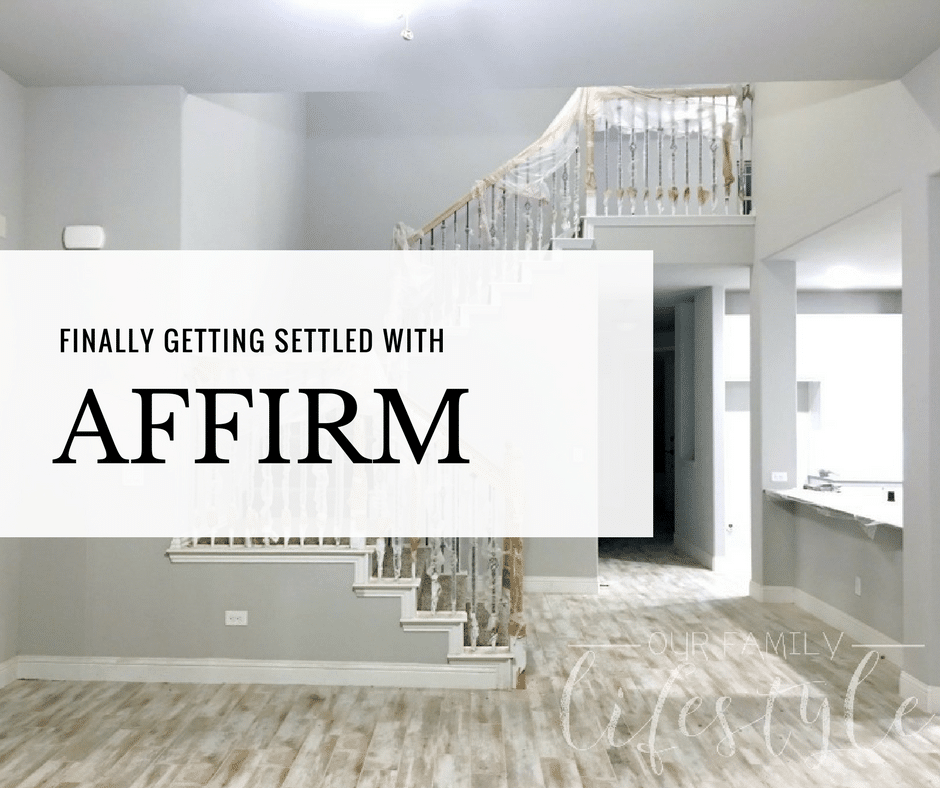 finally getting settled with Affirm