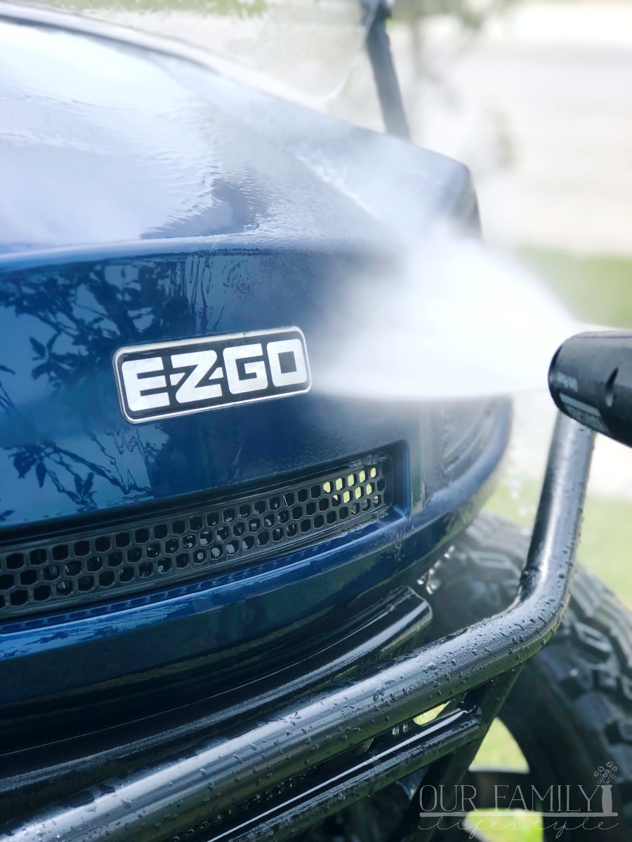 washing the E-Z-Go cart