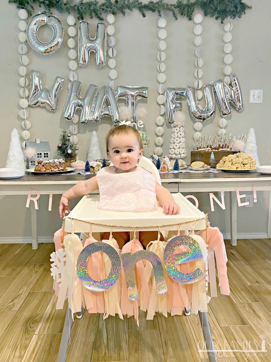 winter onederland birthday party decorations